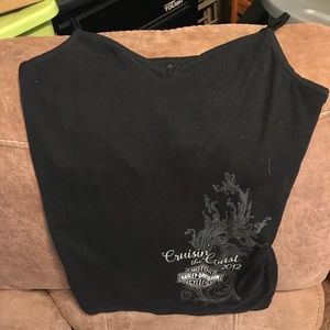 Black spaghetti strap Harley shirt